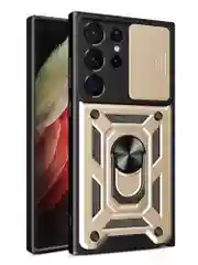 Золотой чехол противоударный armors для Samsung S23 Ultra / Самсунг S23 Ультра с защитой камеры