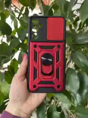 Красный чехол противоударный armors для Samsung A34 5G / Самсунг А34 5G с защитой камеры