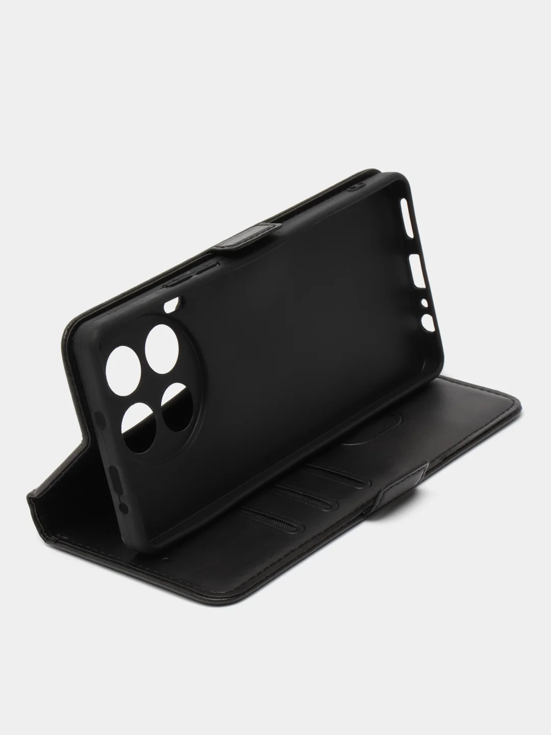 Черный чехол-книжка для Tecno CAMON 30 (Техно Камон 30) с боковым магнитом