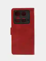 Красный чехол-книжка для Infinix Note 40 4G (Инфиникс Нот 40 4 Джи) с боковым магнитом