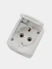 Розетка одноместная KRANZ Mini OG IP54, керамика, с заземлением, открытой установки, белая