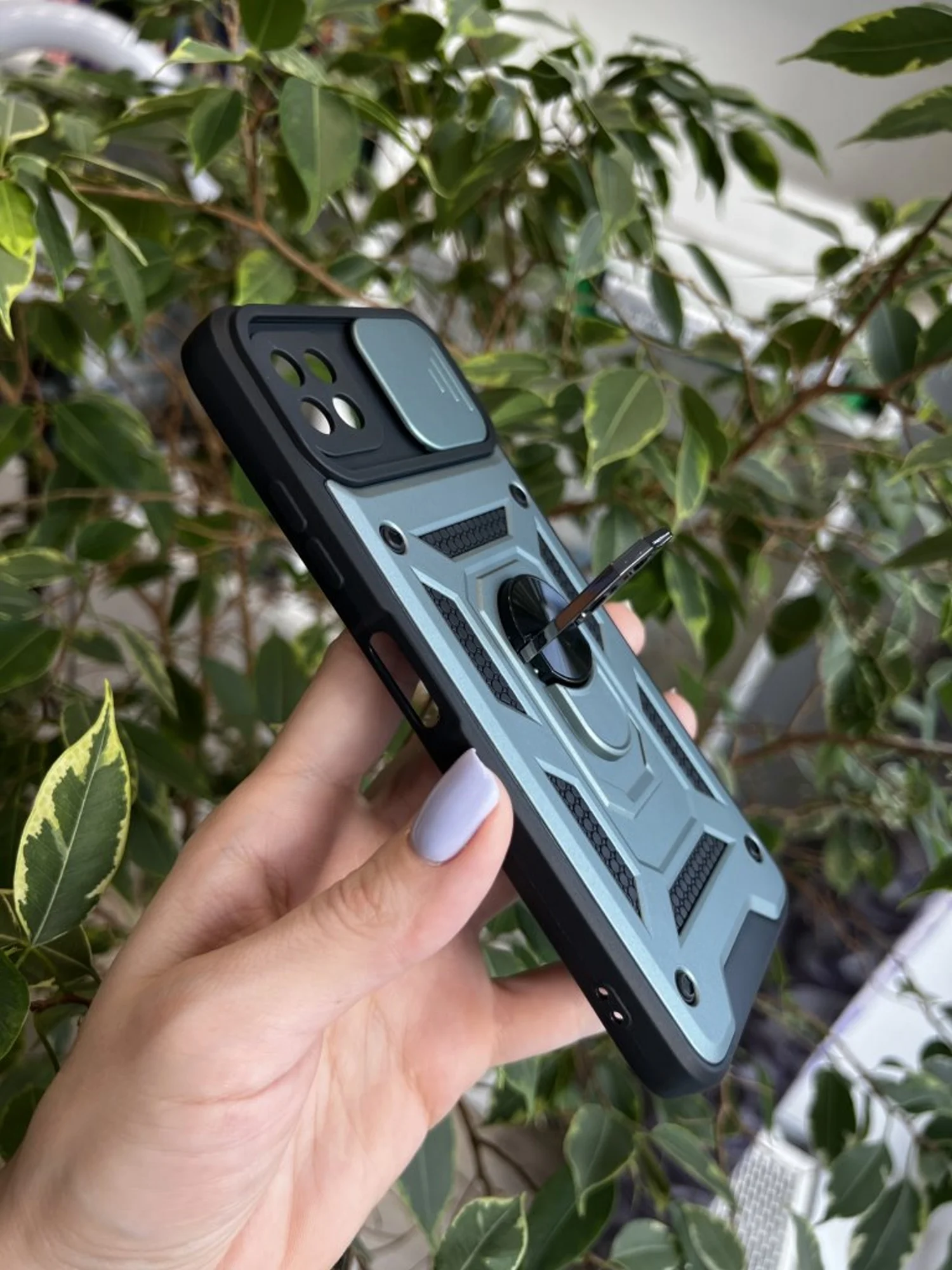 Зеленый чехол противоударный armors для Samsung A22S 5G / Самсунг А22S 5G с защитой камеры