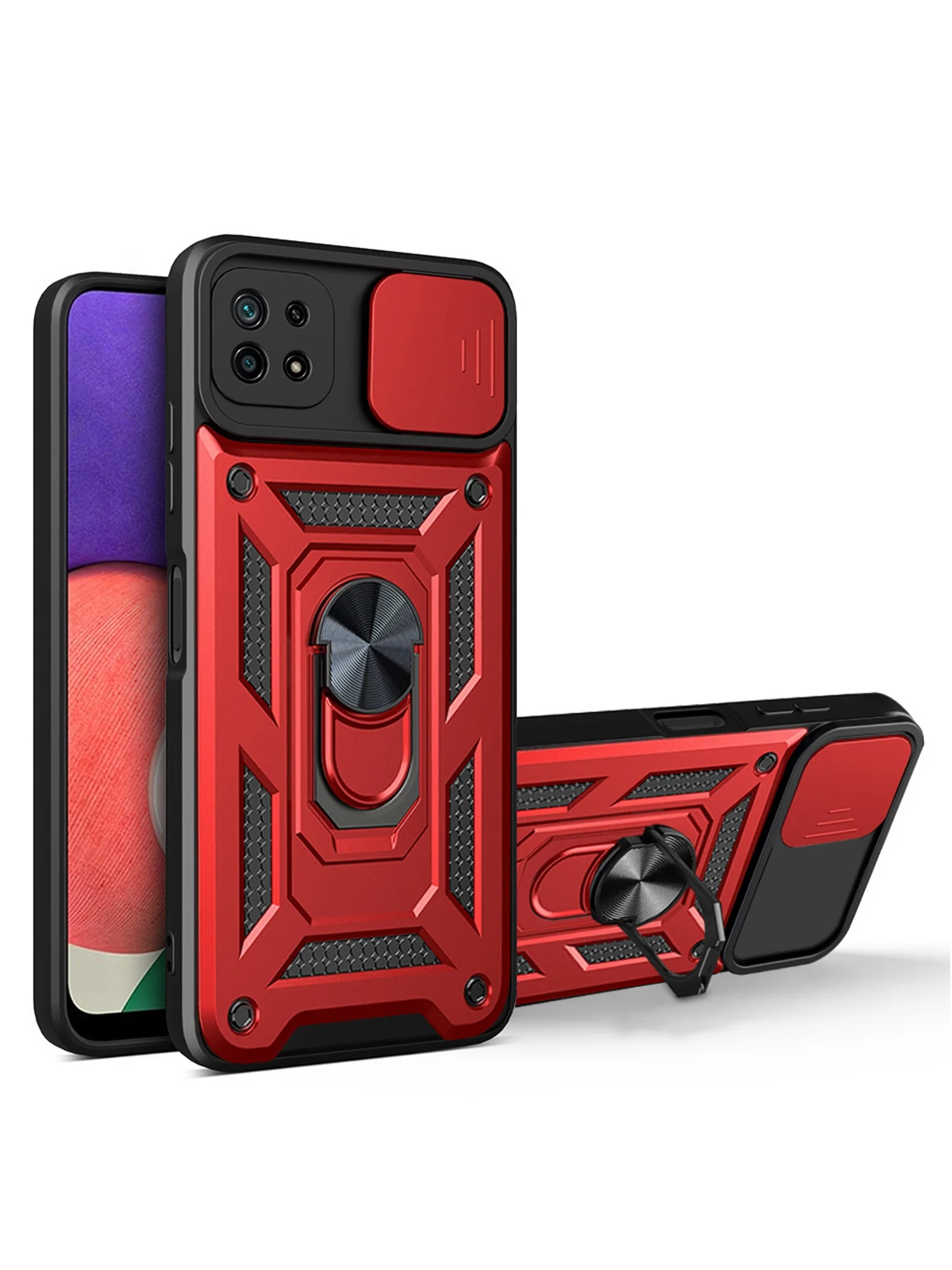 Красный чехол противоударный armors для Samsung A22S 5G / Самсунг А22S 5G с защитой камеры