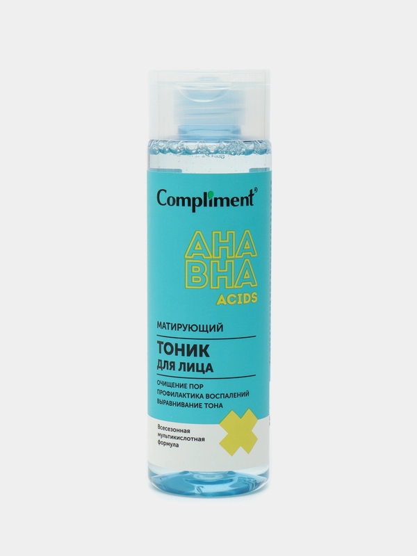 Compliment Тоник для лица Матирующий с кислотами AHA-BHA, 200мл