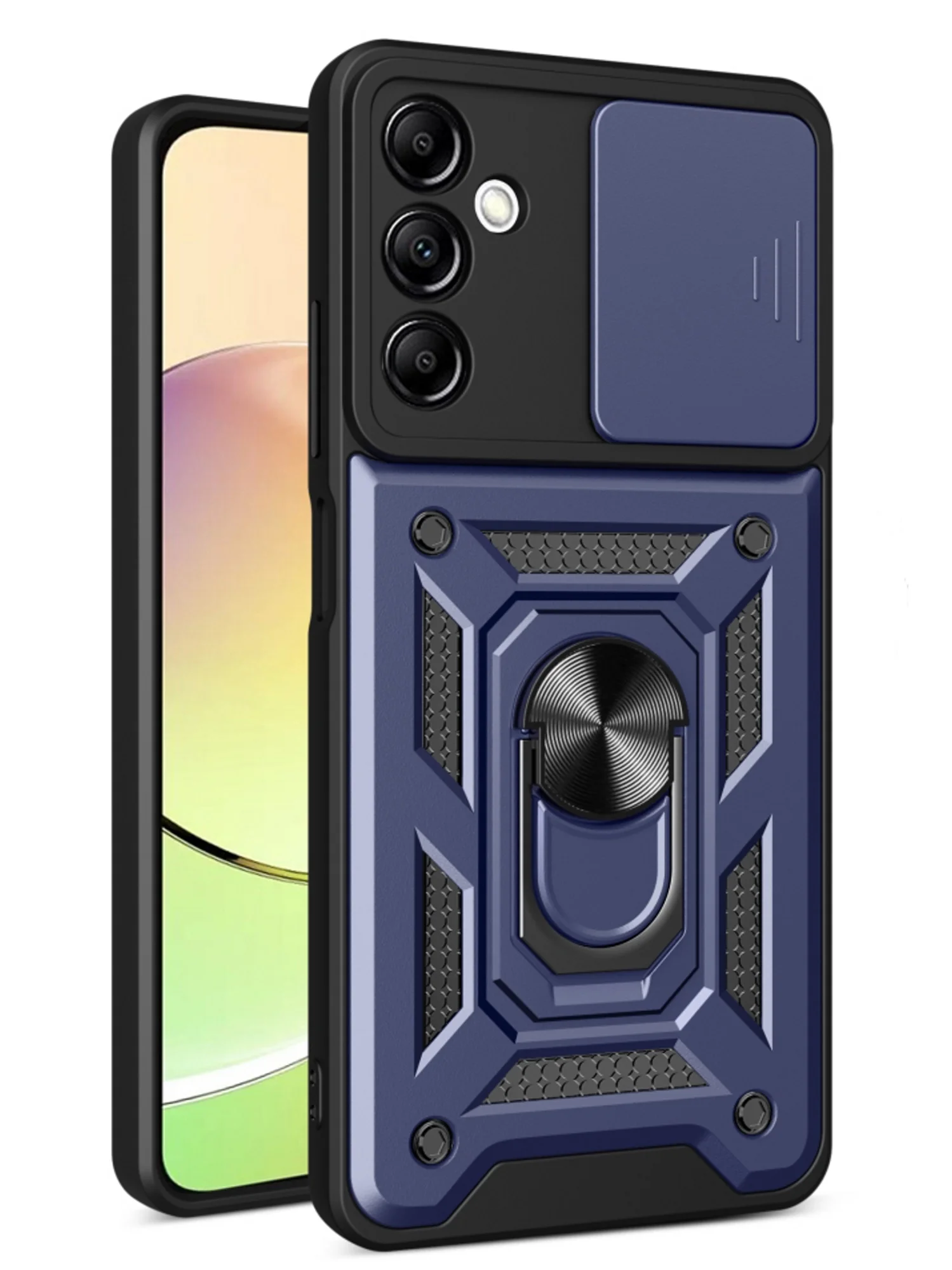 Темно-синий чехол противоударный armors для Samsung A24 4G / Самсунг А24 4G с защитой камеры