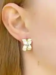 Черный серьги-клипсы Двойной цветок