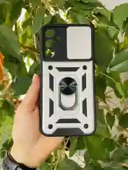 Серебряный чехол противоударный armors для Samsung A24 4G / Самсунг А24 4G с защитой камеры