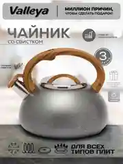 Чайник Valleya VL6512 "Серый гранит", 3 л