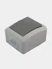 Переключатель проходной KRANZ INDUSTRIAL, IP54, открытой установки, 10А, серый