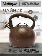Чайник Valleya VL4048 "Коричневый гранит", 3 л