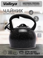 Чайник Valleya VL4049 "Черный гранит", 3 л