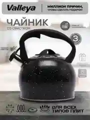 Чайник Valleya VL4049 "Черный гранит", 3 л