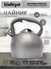 Чайник Valleya VL4050 "Серый гранит", 3 л