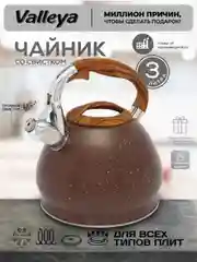 Чайник Valleya VL9143 "Коричневый гранит", 3,0 л