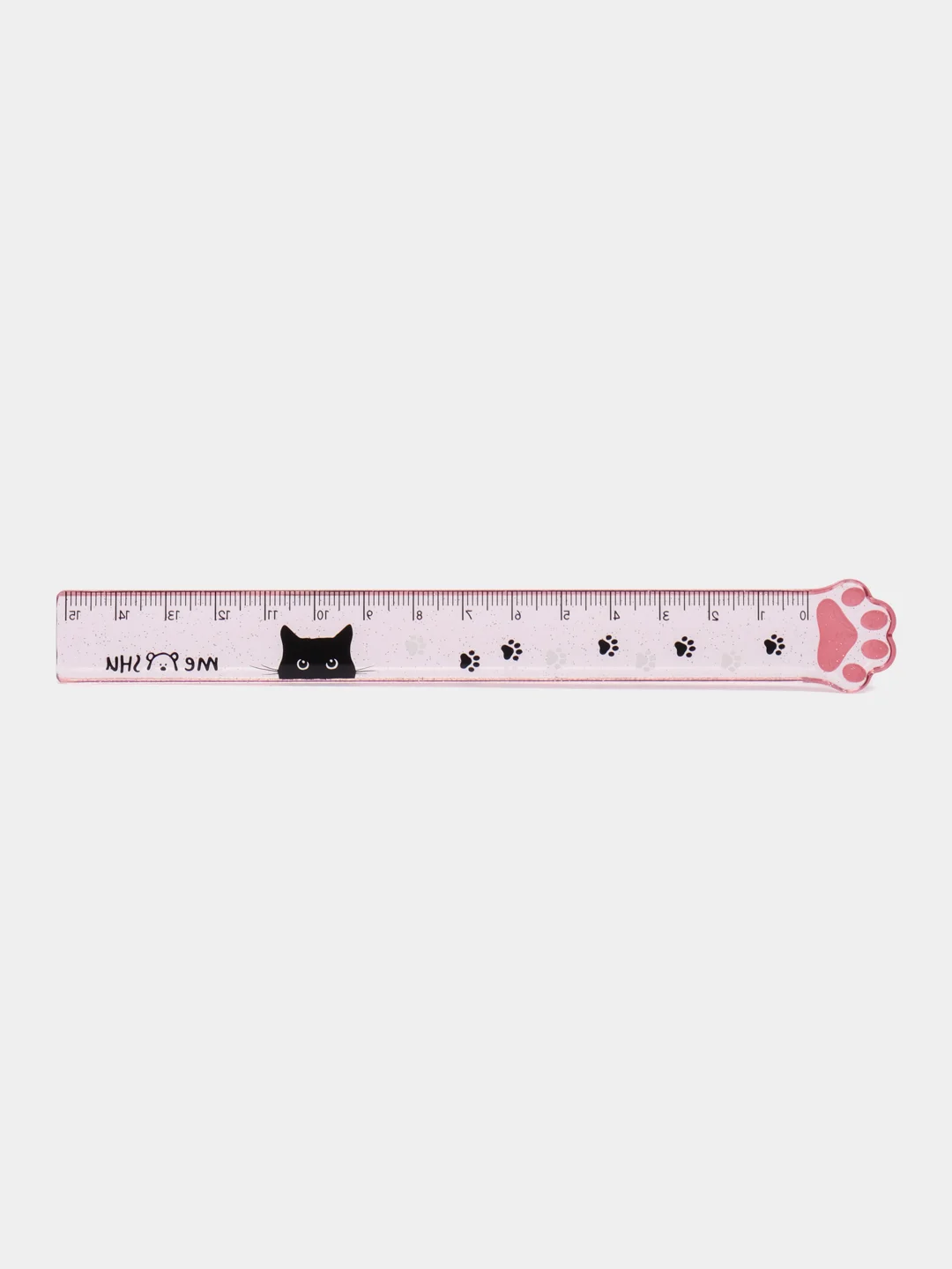 Линейка 15см "Paw", пластиковая, тонированная, с блестками