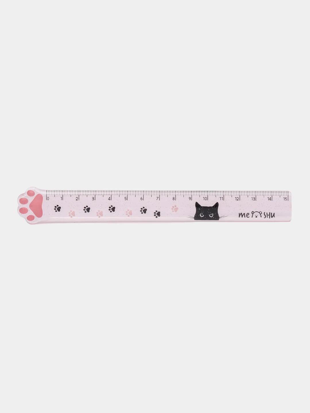 Линейка 15см "Paw", пластиковая, тонированная, с блестками