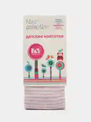 Белый колготки детские демисезонные с нежным принтом