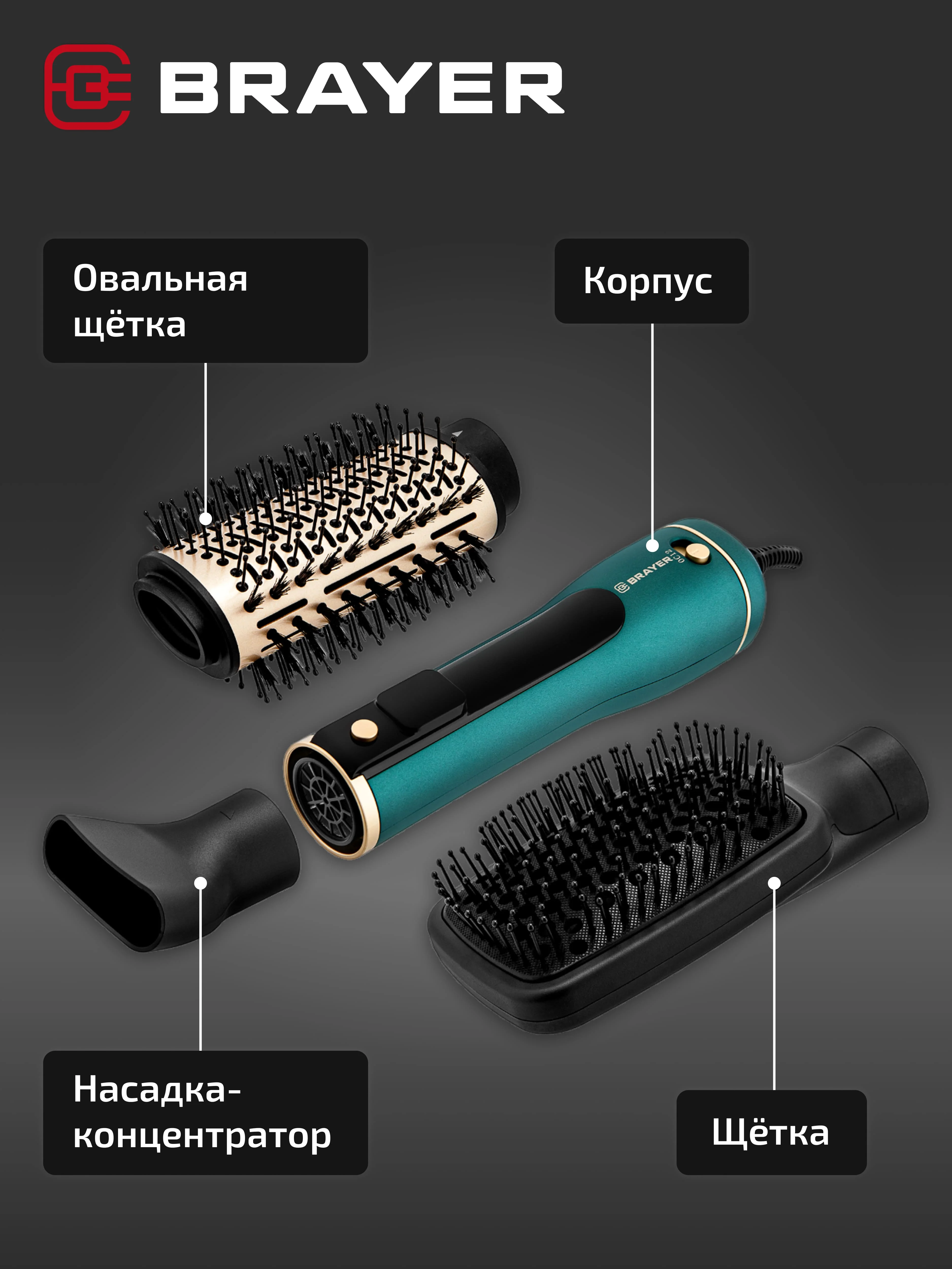 Фен-щетка BRAYER BR3136