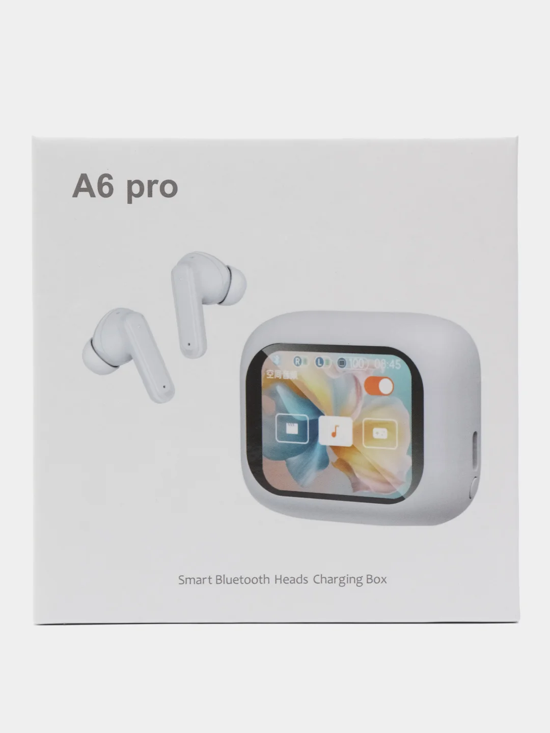 Белый беспроводные наушники А6 Pro с дисплеем и с сенсорным управлением/спортивные