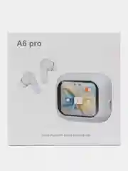 Белый беспроводные наушники А6 Pro с дисплеем и с сенсорным управлением/спортивные