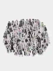 Черный наклейки стикеры K-pop девушки, 60 штук