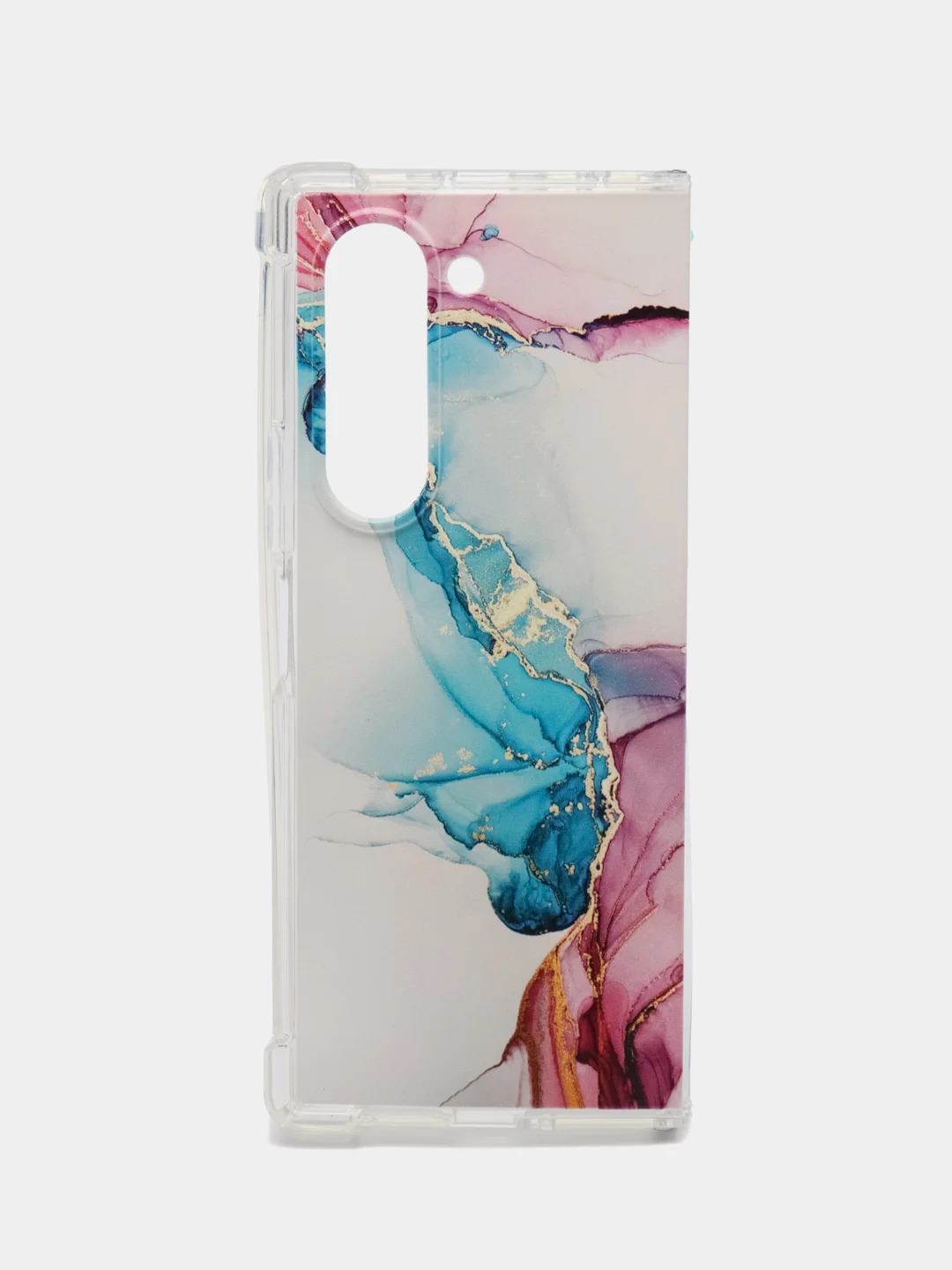 Ледяной чехол на Samsung Galaxy Z Fold 6 / Самсунг Z Fold 6 прозрачный, с принтом, защита камеры