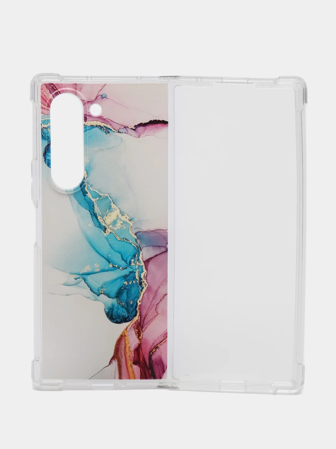 Ледяной чехол на Samsung Galaxy Z Fold 6 / Самсунг Z Fold 6 прозрачный, с принтом, защита камеры