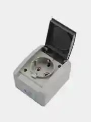 Розетка одноместная KRANZ INDUSTRIAL, IP54, с заземлением, открытой установки, серая