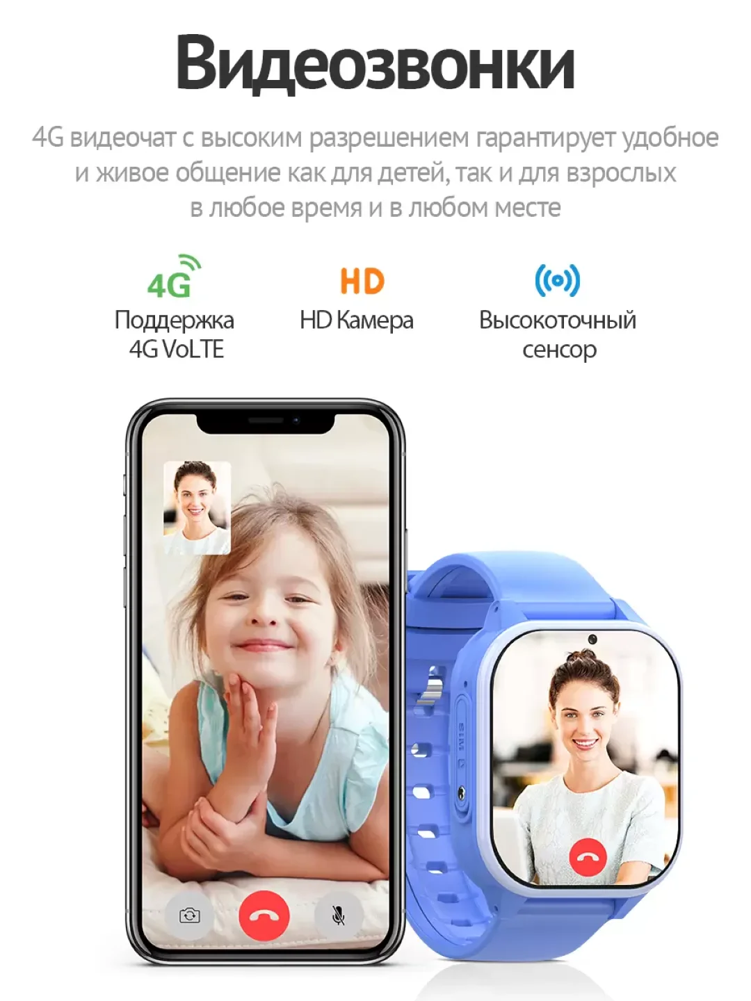 Часы Smart Baby Watch Wonlex KT19pro, голубые
