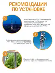 Антенна для цифрового ТВ, комнатная, активная Волжанка блоком 12В, 5 м, с присоской