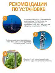 Антенна для цифрового тв комнатная активная Волжанка TWIN 5в. 5 м, с присоской