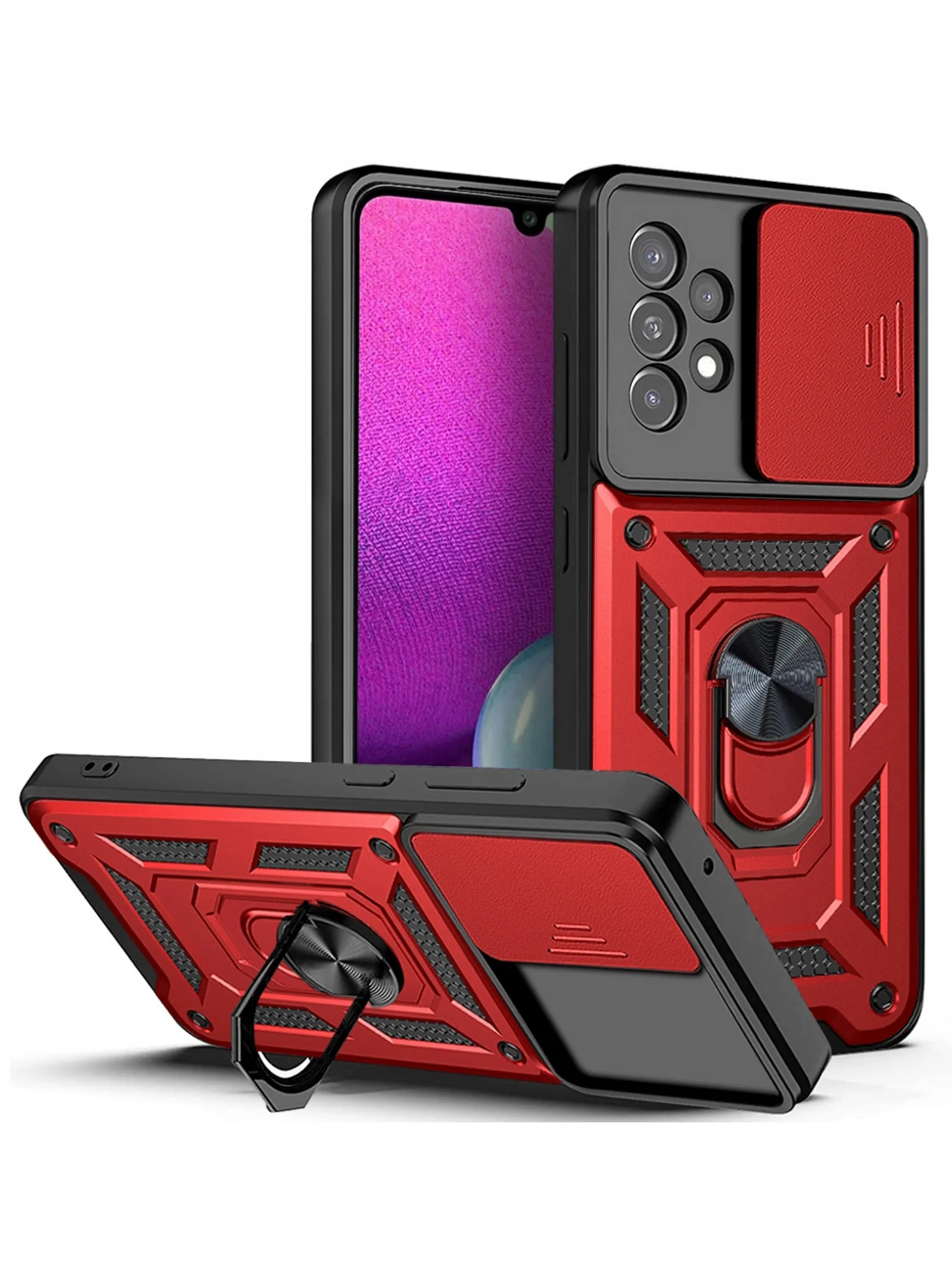 Красный чехол противоударный armors для Samsung A33 5G / Самсунг А33 5G с защитой камеры