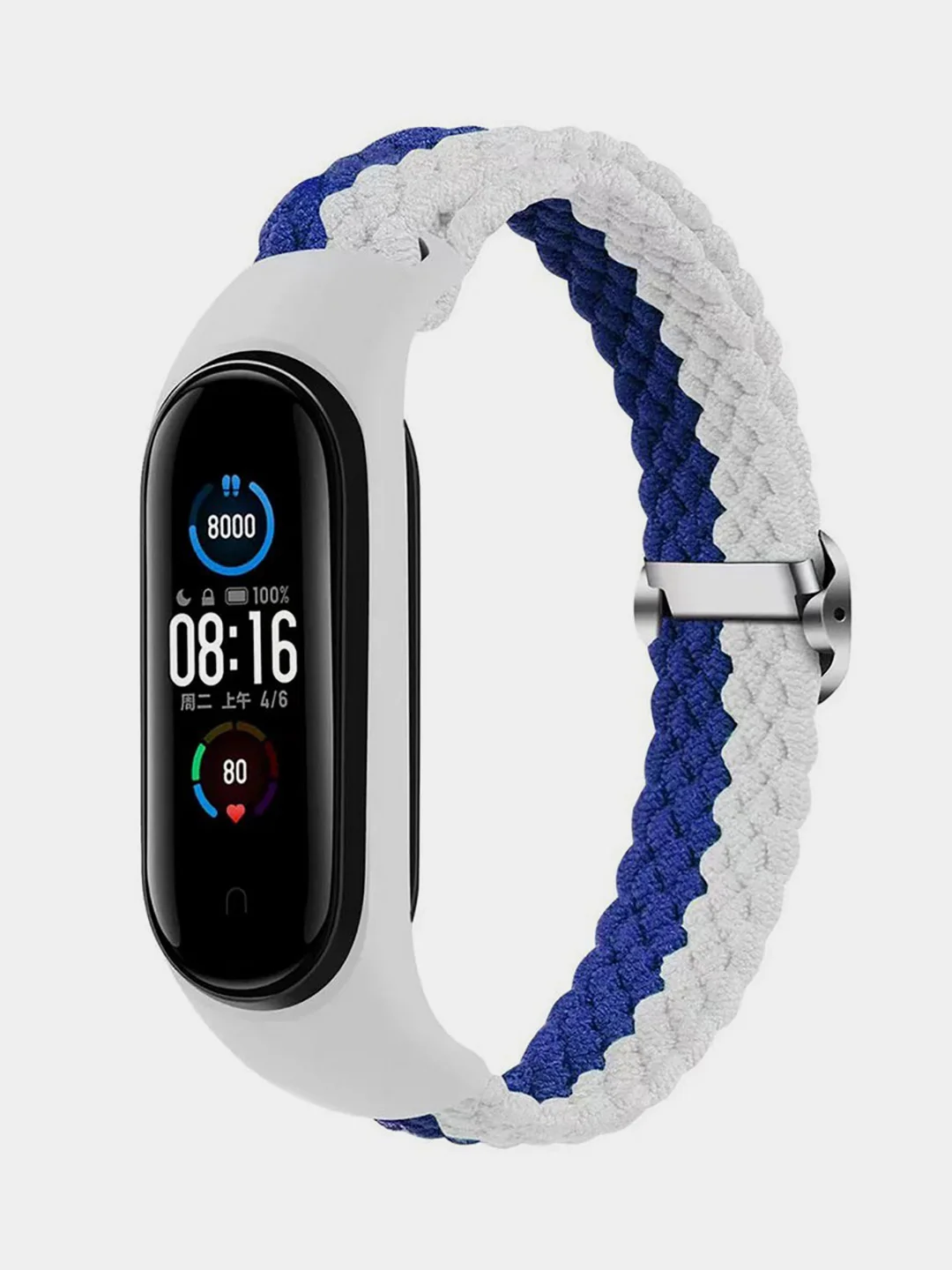 Голубой ремешок матерчатый с пряжкой, для Xiaomi Mi Band 3, 4, 5, 6, 7