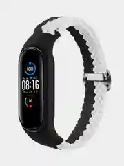 Белый ремешок матерчатый с пряжкой, для Xiaomi Mi Band 3, 4, 5, 6, 7