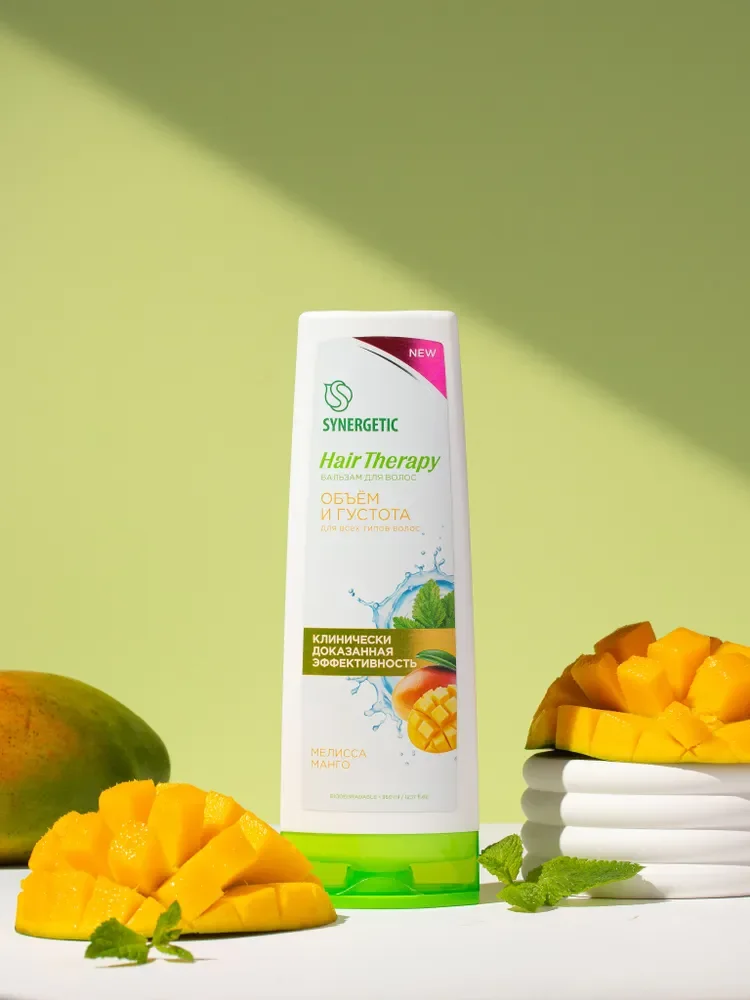 Бальзам для волос SYNERGETIC "Объем и густота волос" HAIR THERAPY, 360 мл