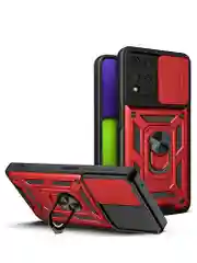 Красный чехол противоударный armors для Samsung A12 и M12 / Самсунг А12 и М12 с защитой камеры