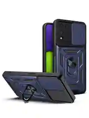Темно-синий чехол противоударный armors для Samsung A12 и M12 / Самсунг А12 и М12 с защитой камеры