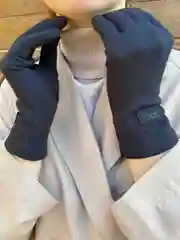 Черный перчатки женские демисезонные, черные, сенсорные, теплые