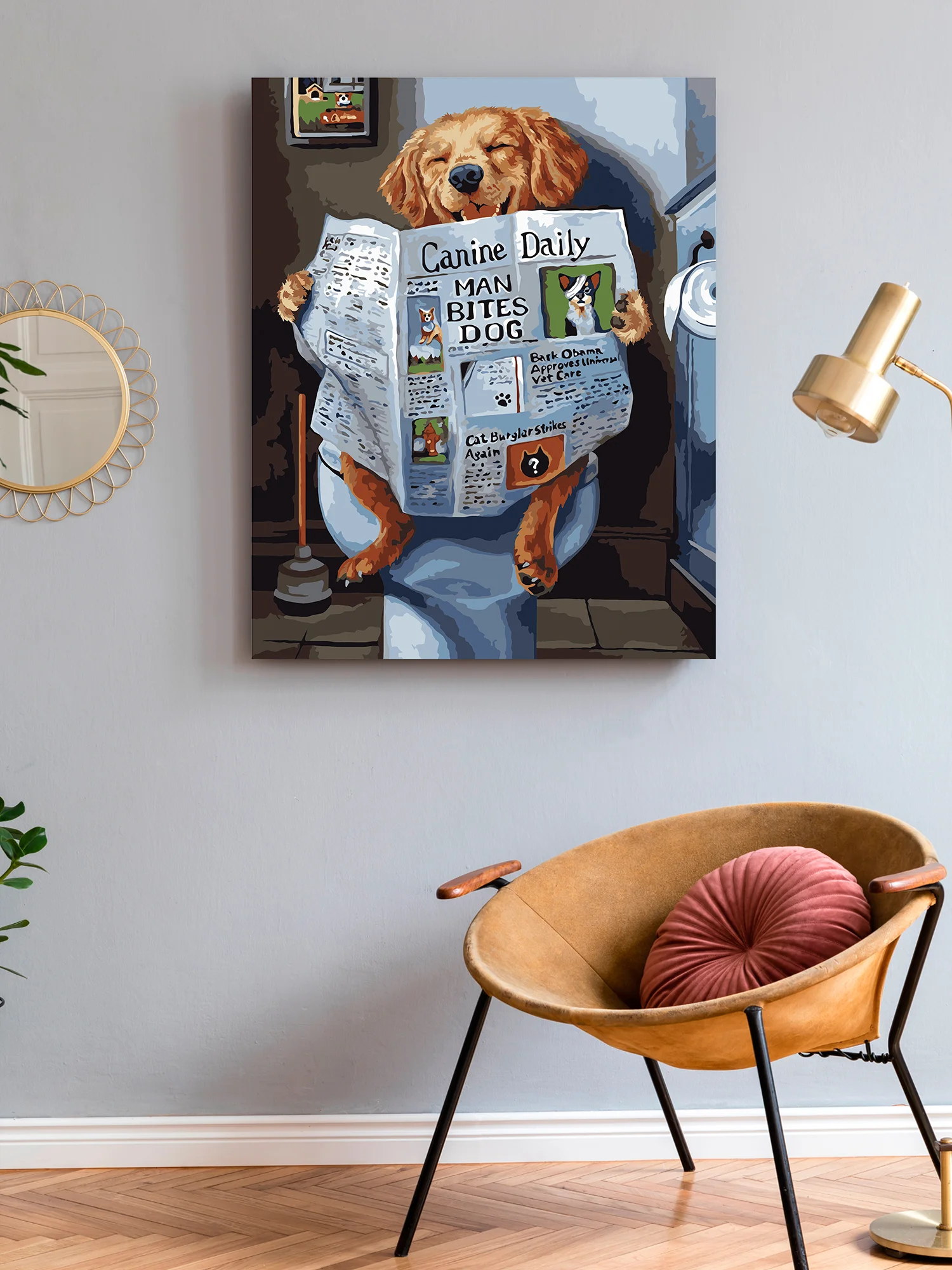 "Собака - читатель" картина по номерам на холсте с подрамником, 40 х 50, "Art on Canvas"
