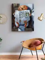 "Собака - читатель" картина по номерам на холсте с подрамником, 40 х 50, "Art on Canvas"