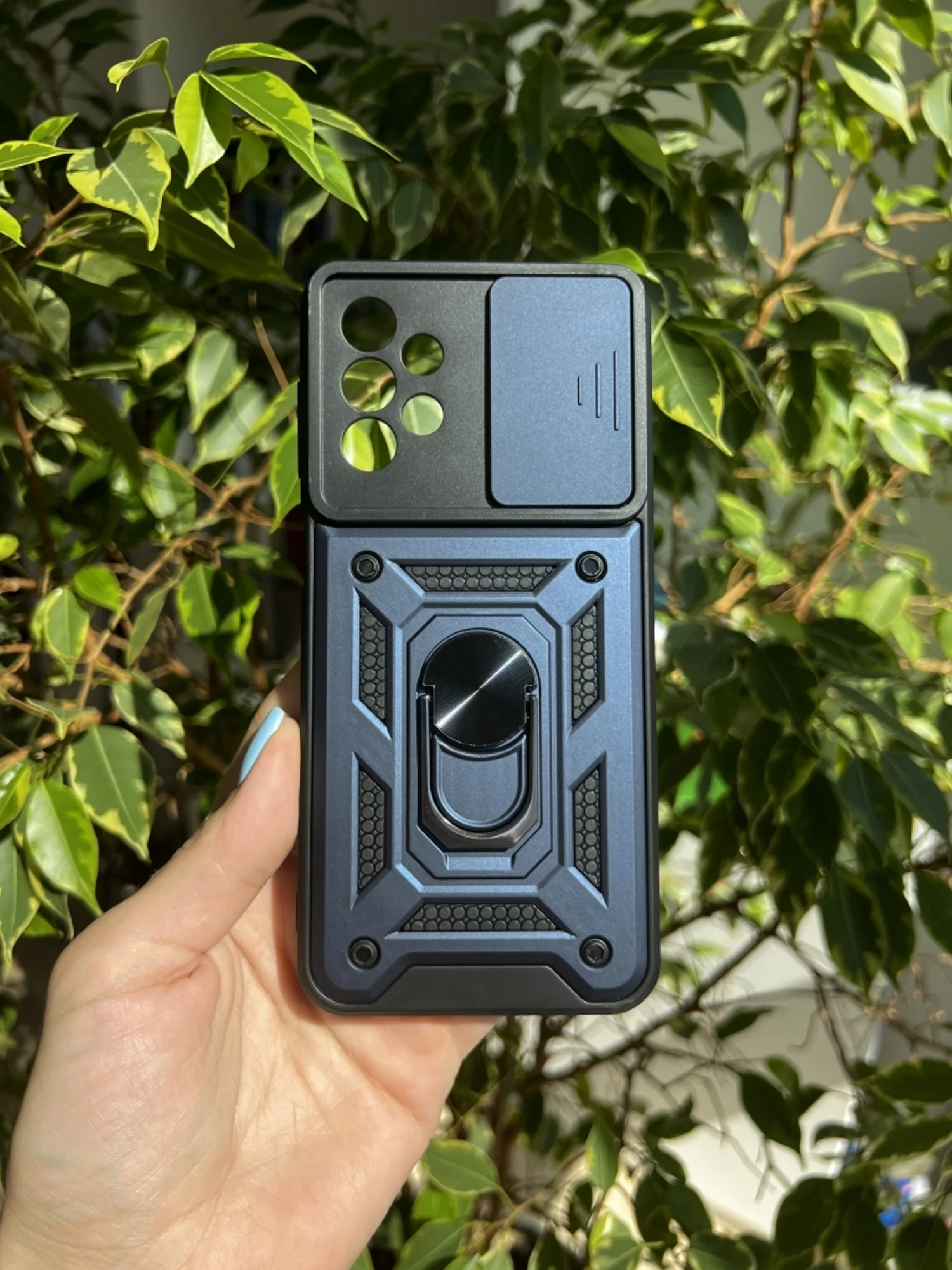 Темно-синий чехол противоударный armors для Samsung A23 4G / Самсунг А23 4G с защитой камеры