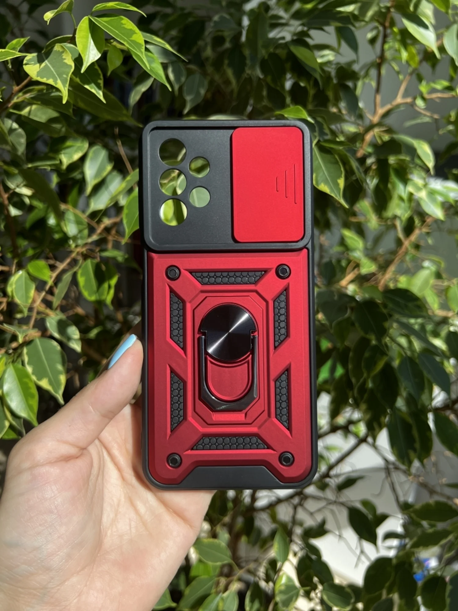 Красный чехол противоударный armors для Samsung A23 4G / Самсунг А23 4G с защитой камеры