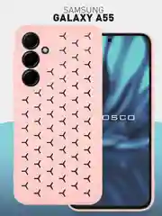 Розовый чехол "Соты" для Samsung Galaxy A55 5G силиконовый ROSCO матовый с бортиком- защитой камер