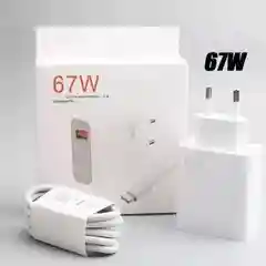 Зарядное устройство Quick charge 67w с кабелем usb type-c 6A Адаптер быстрая turbo зарядка