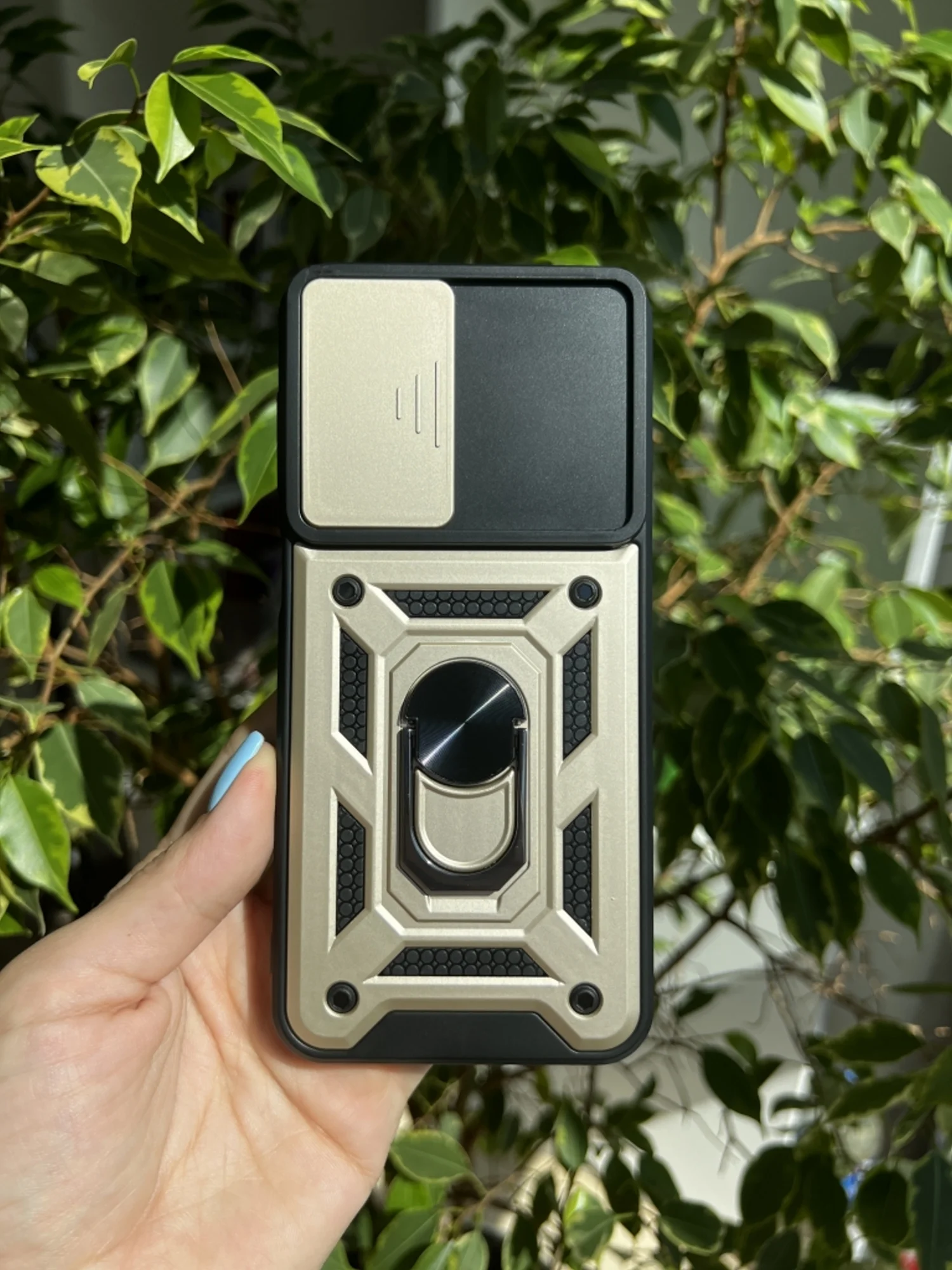 Золотой чехол противоударный armors для Samsung A13 4G / Самсунг А13 4G с защитой камеры