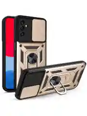 Золотой чехол противоударный armors для Samsung A04S / Самсунг А04S с защитой камеры