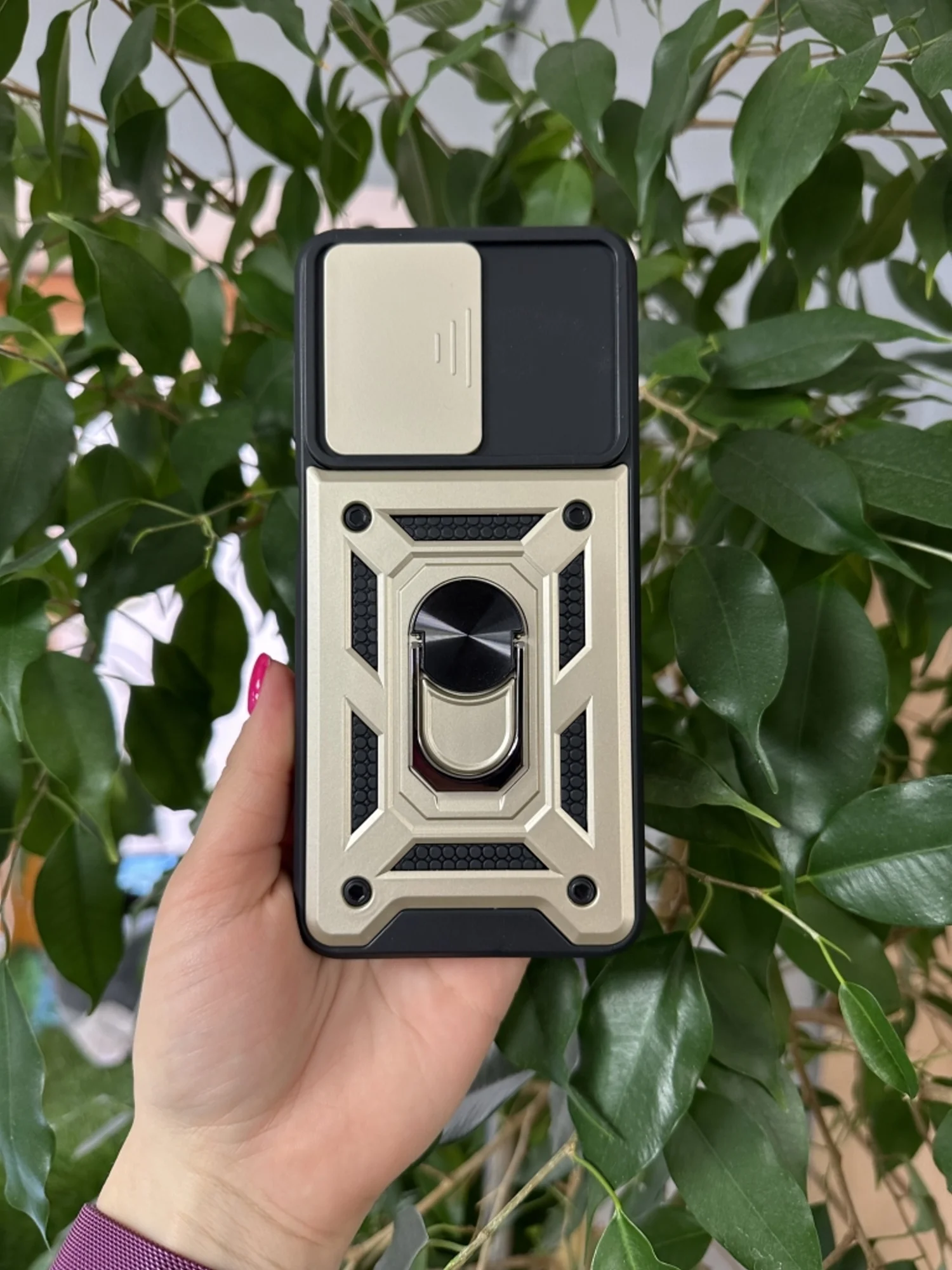 Золотой чехол противоударный armors для Samsung A04S / Самсунг А04S с защитой камеры