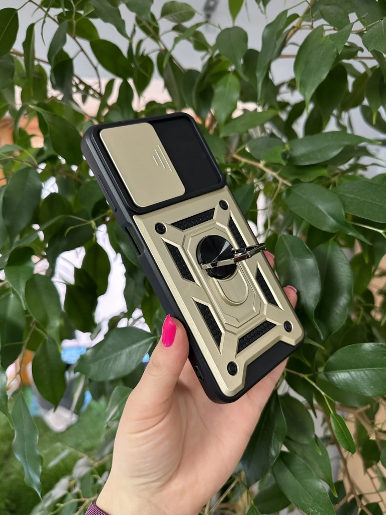 Золотой чехол противоударный armors для Samsung A04S / Самсунг А04S с защитой камеры