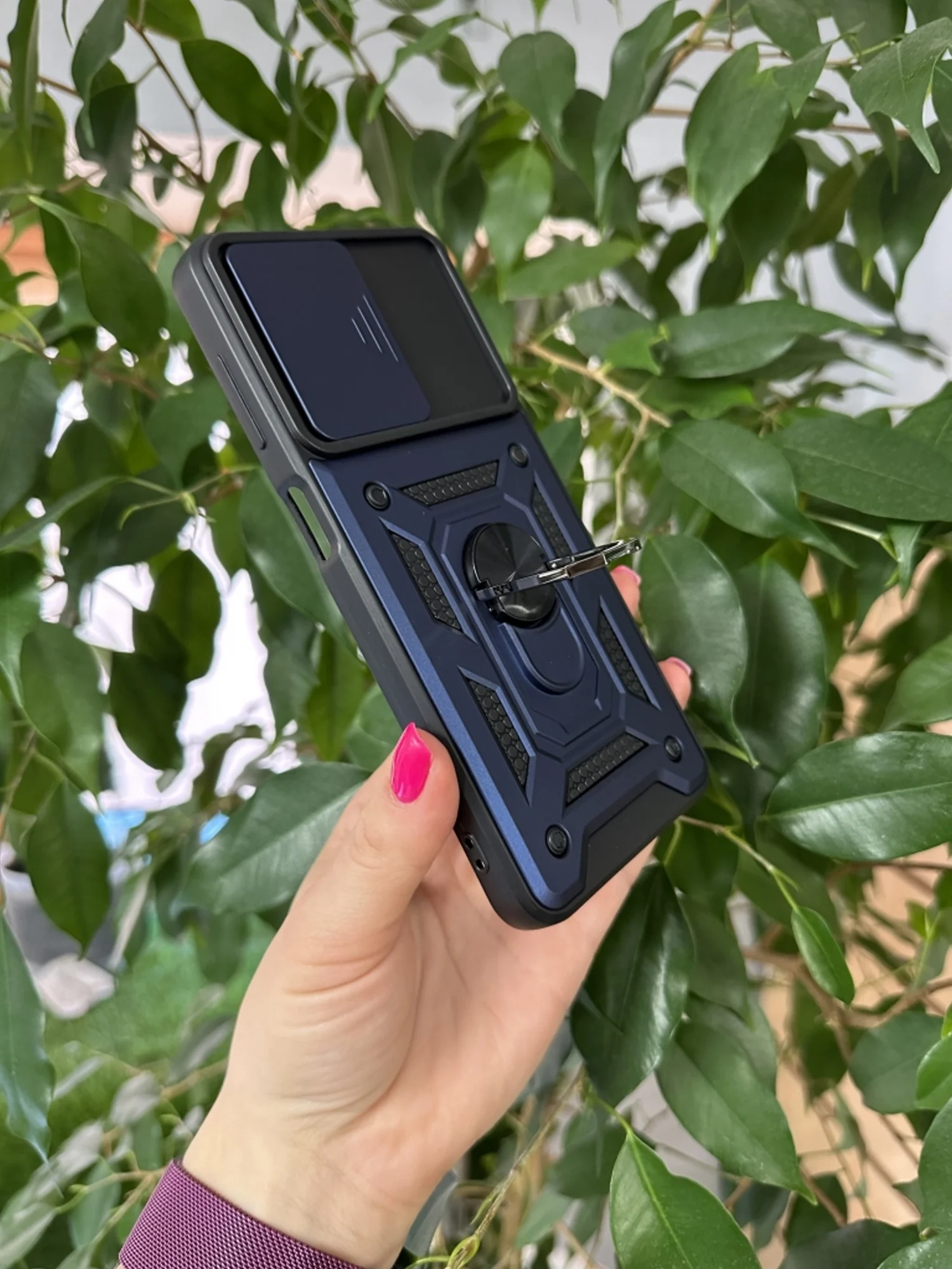 Темно-синий чехол противоударный armors для Samsung A04S / Самсунг А04S с защитой камеры