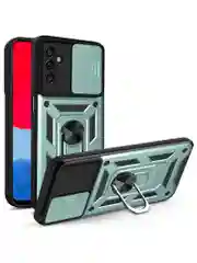 Зеленый чехол противоударный armors для Samsung A04S / Самсунг А04S с защитой камеры